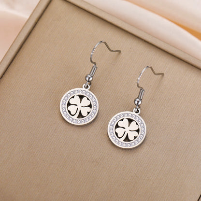 'The Sacred Luck' Four Leaf Clover Earrings / Stainless Steel