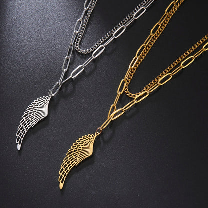 'The Guardian Angel Wing' Necklace / Stainless Steel