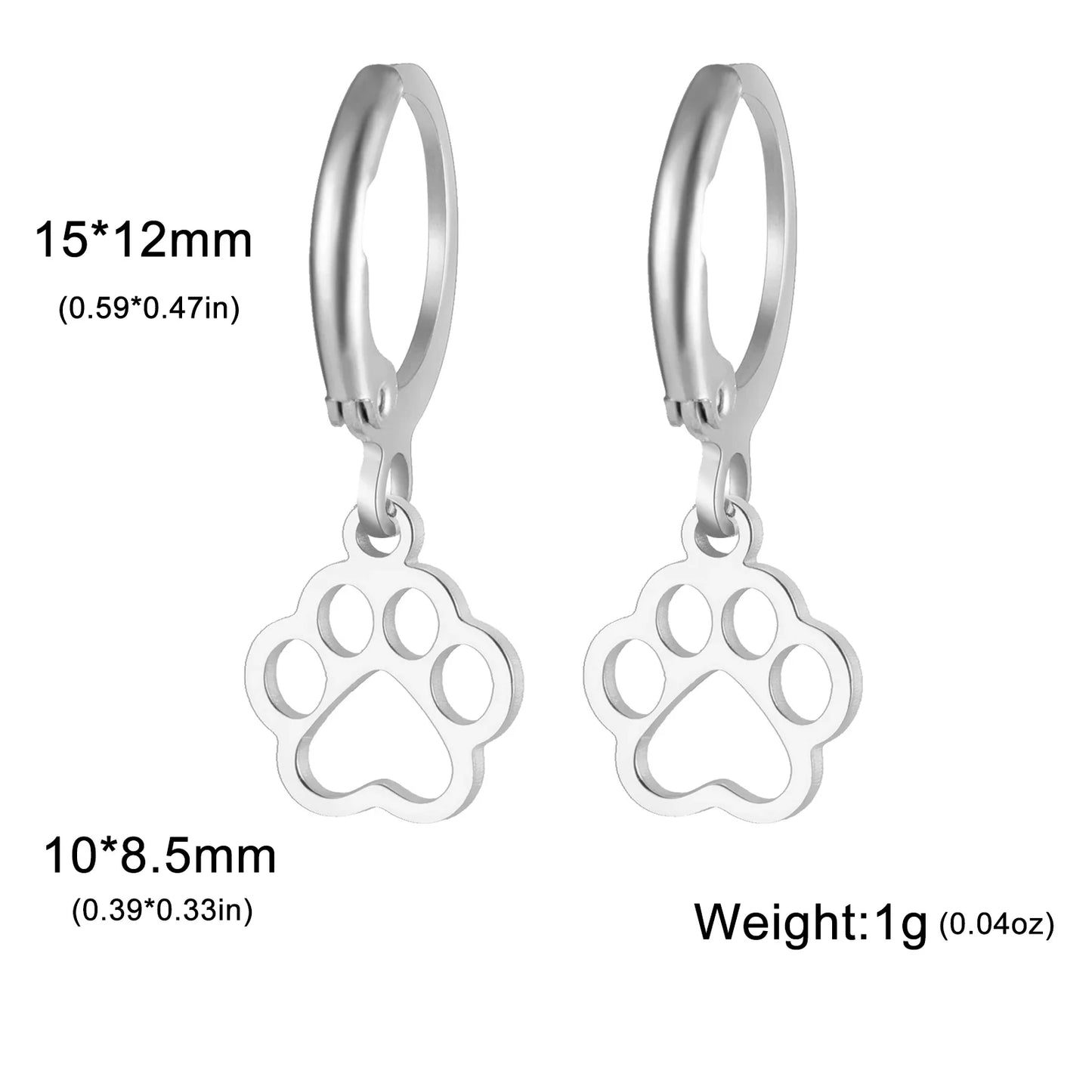 'Forever' Paw Love Earrings / Stainless Steel