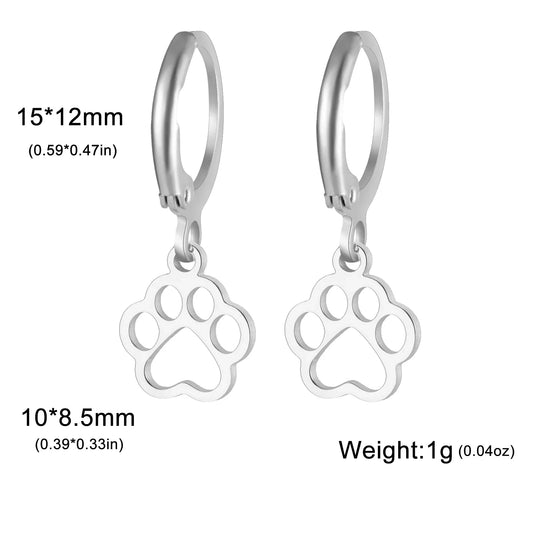 'Forever' Paw Love Earrings / Stainless Steel