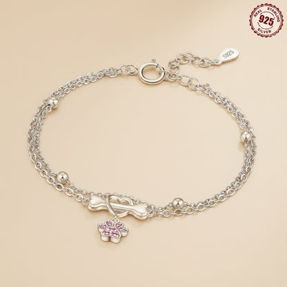 Tail Wags & Wishes Bracelet / Sterling Silver / Cubic Zirconia