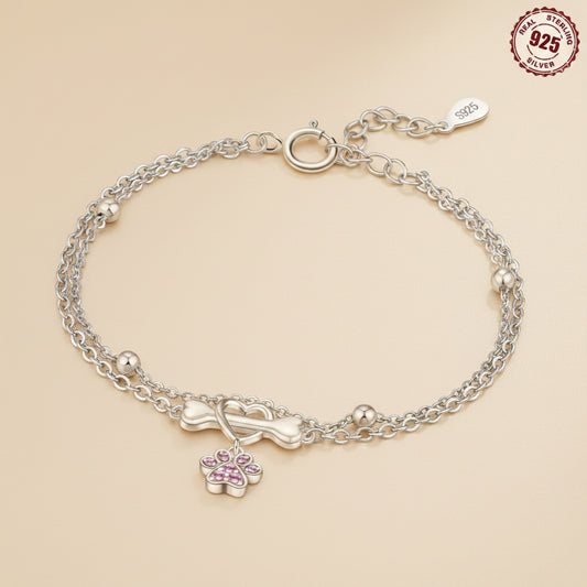 Tail Wags & Wishes Bracelet / Sterling Silver / Cubic Zirconia