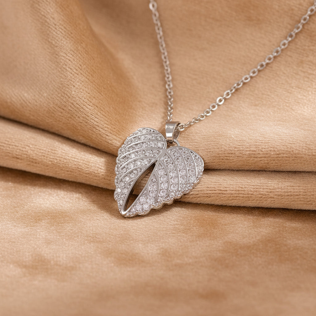 Wings of Grace Necklace / 925 Sterling Silver / Cubic Zirconia