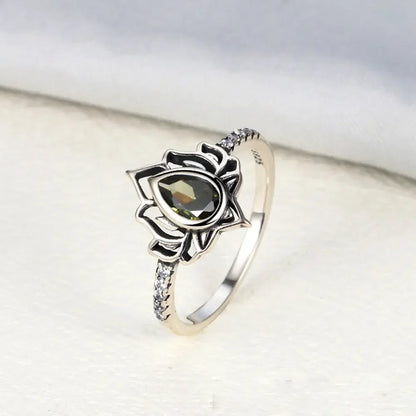 'The Lotus of Light' Adjustable Ring / 925 Sterling Silver