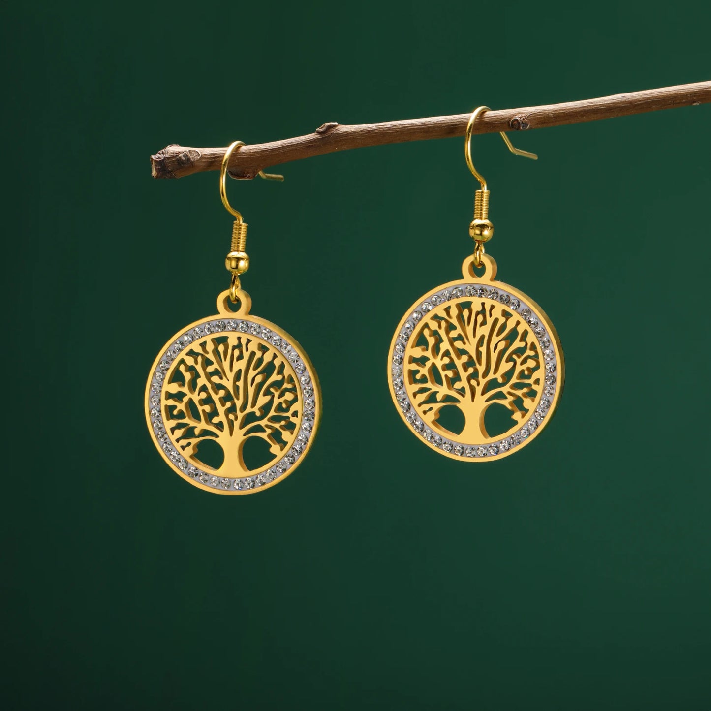 'Eternal Roots' Tree of Life Earrings / Stainless Steel