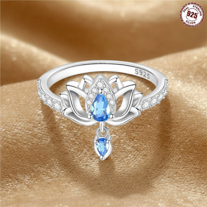 Celestial Lotus of Serenity Ring / 925 Sterling Silver