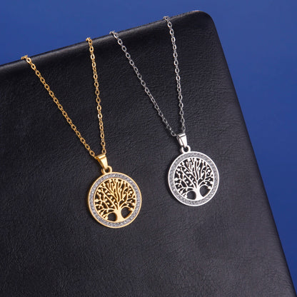 'Eternal Roots' Tree of Life Pendant / Stainless Steel
