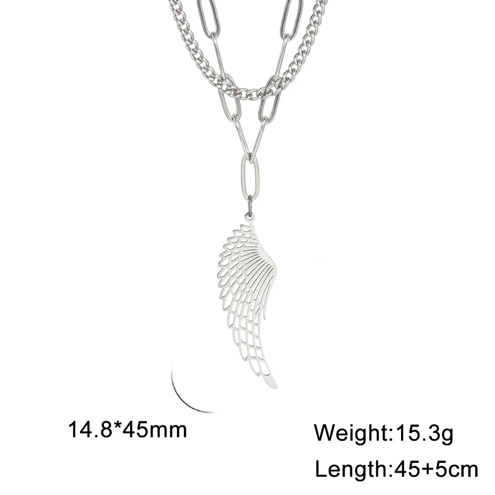'The Guardian Angel Wing' Necklace / Stainless Steel