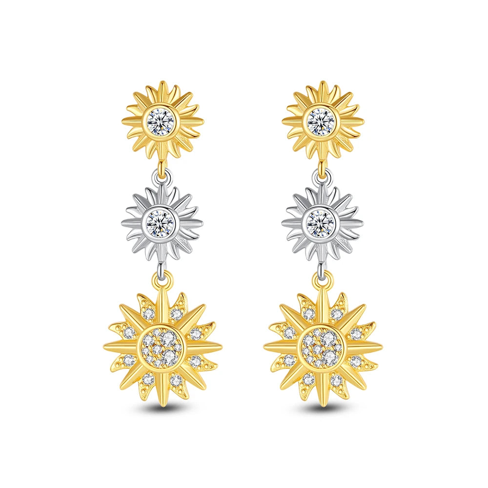 'Divine Sunray' Earrings / 925 Sterling Silver / Gold Plated