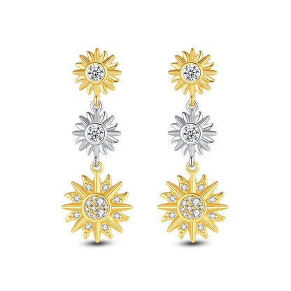 'Divine Sunray' Earrings / 925 Sterling Silver / Gold Plated