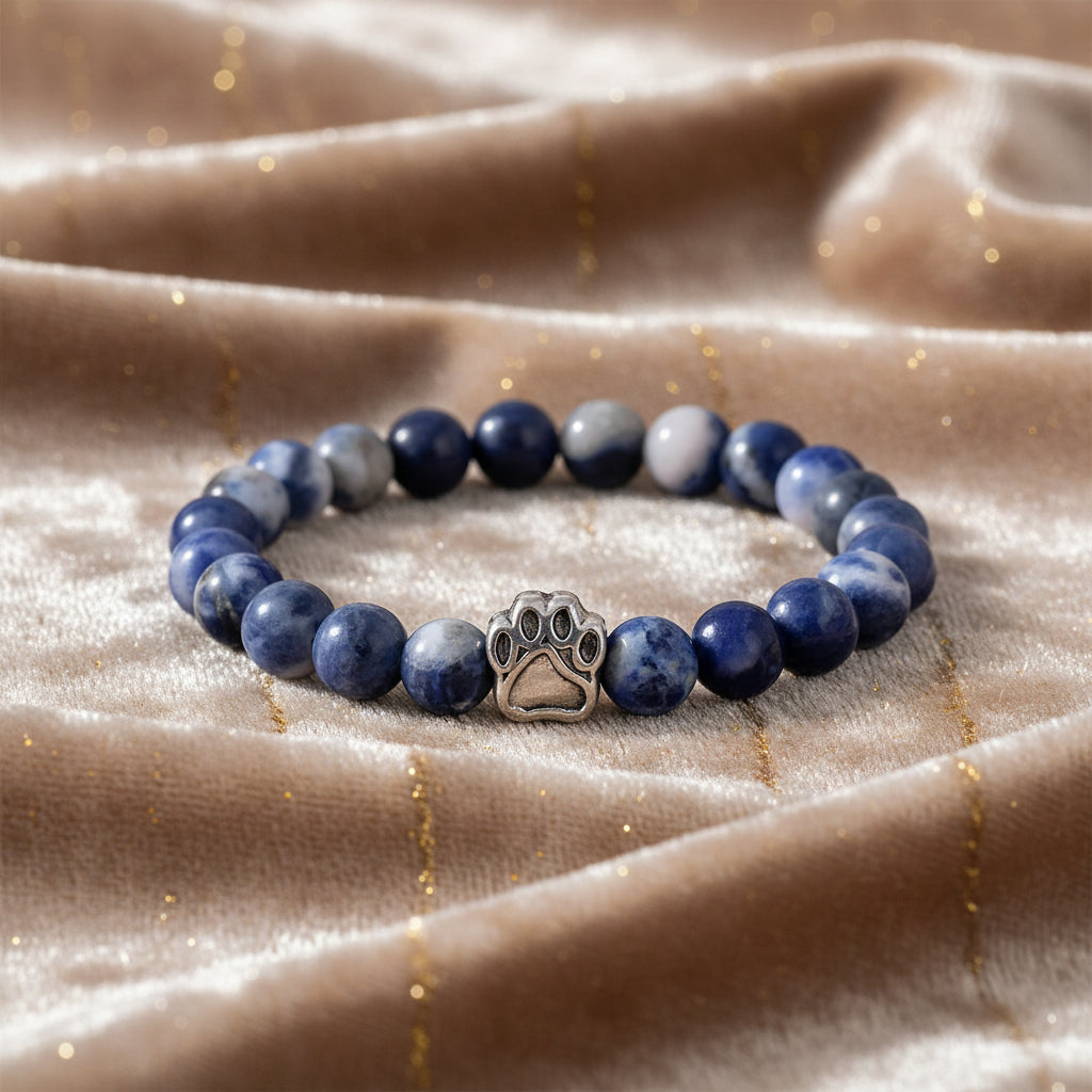 'Pawprints on my Heart' Natural Stone Bracelet