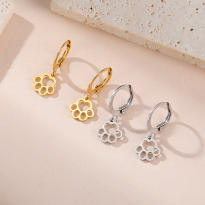'Forever' Paw Love Earrings / Stainless Steel