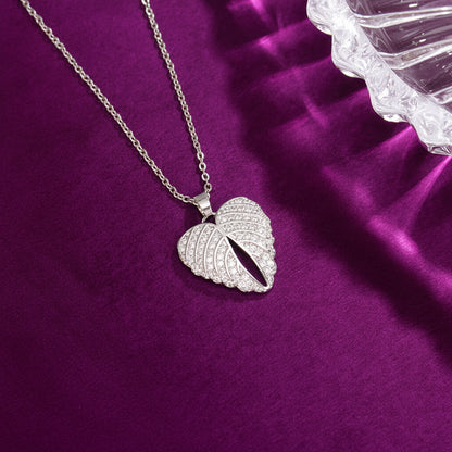 Wings of Grace Necklace / 925 Sterling Silver / Cubic Zirconia