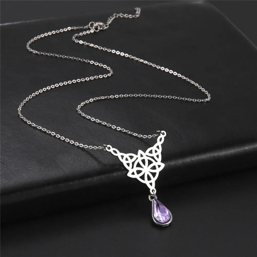 'Eternal Trinity Harmony' Necklace with Crystal drop / Stainless Steel