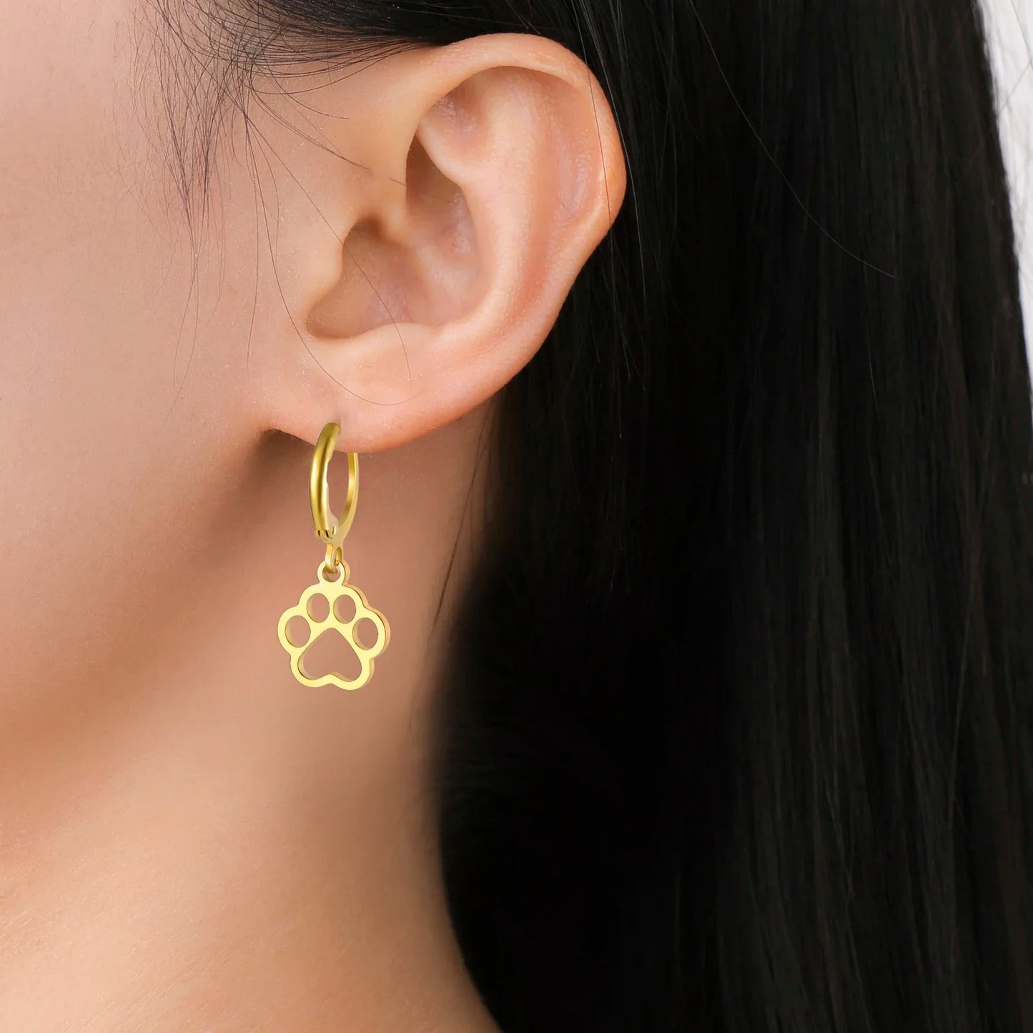 'Forever' Paw Love Earrings / Stainless Steel