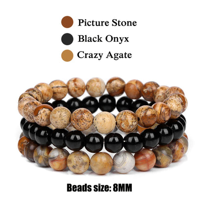 'Harmony Within' Set of 3 Natural Bead Bracelets