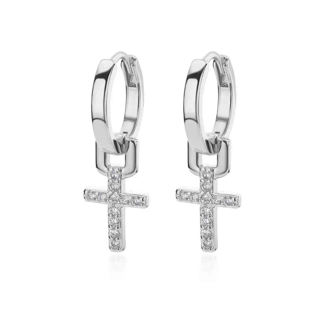 'Faith and Light' Cross Earrings / Stainless Steel