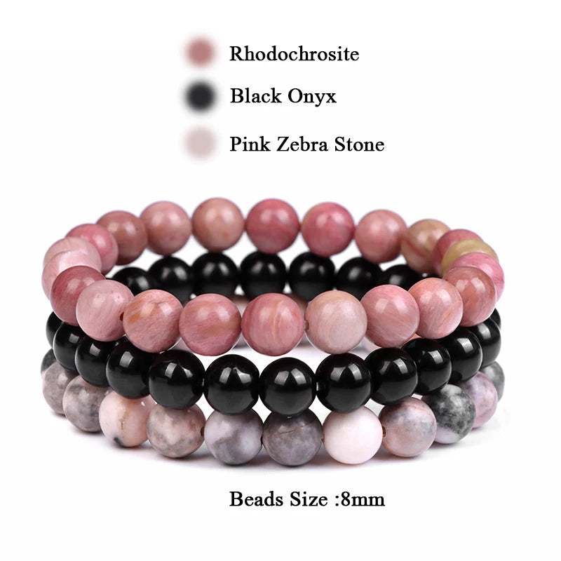'Harmony Within' Set of 3 Natural Bead Bracelets