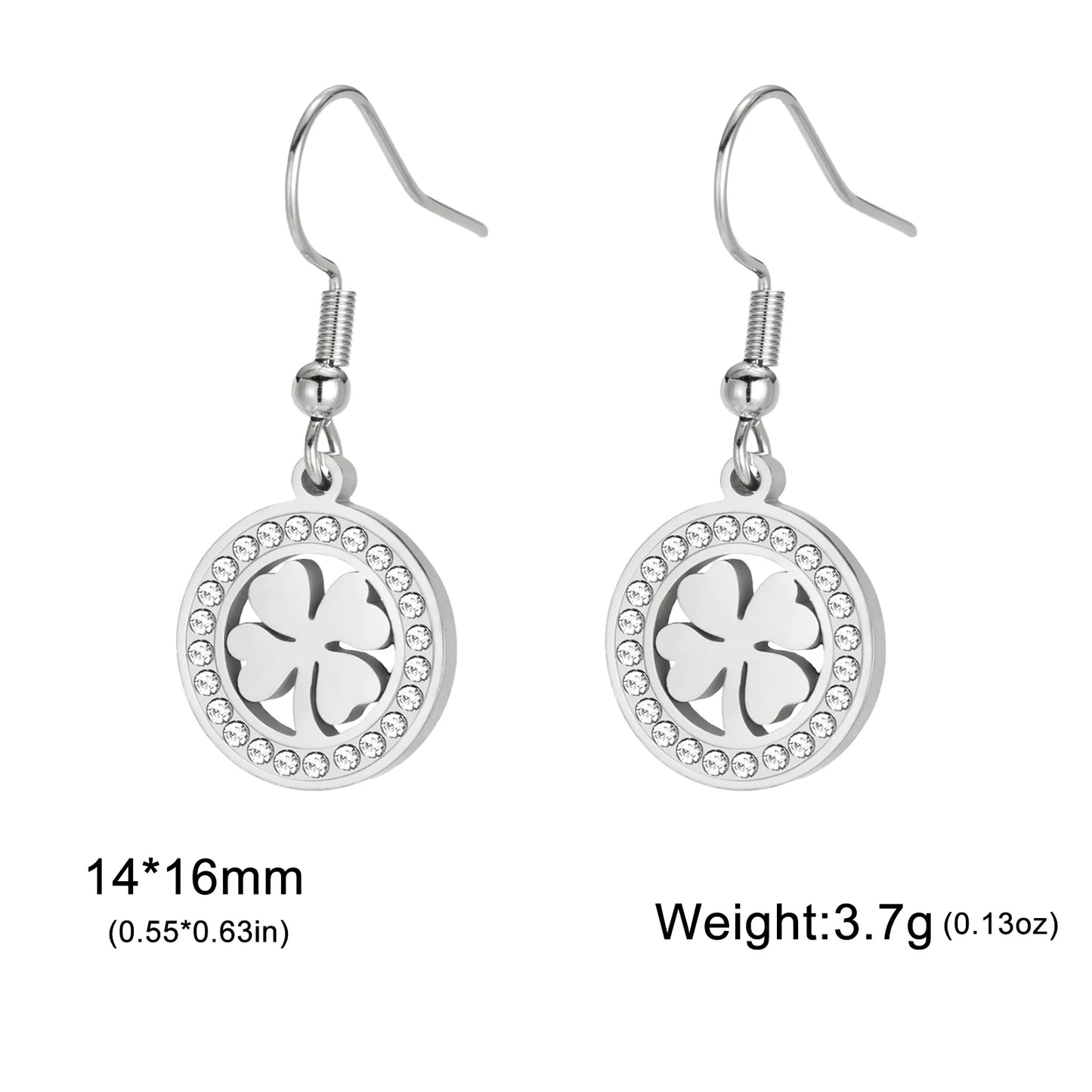 'The Sacred Luck' Four Leaf Clover Earrings / Stainless Steel