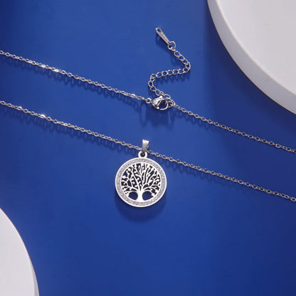 'Eternal Roots' Tree of Life Pendant / Stainless Steel