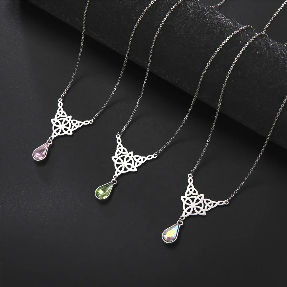'Eternal Trinity Harmony' Necklace with Crystal drop / Stainless Steel