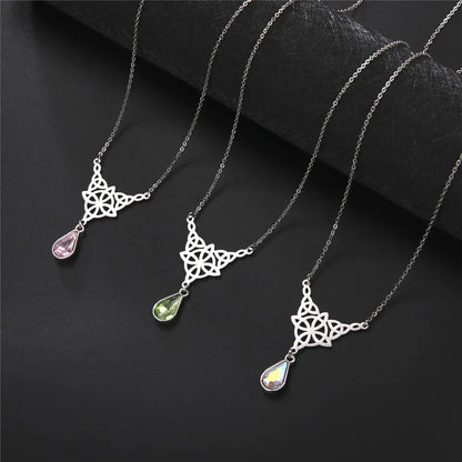 'Eternal Trinity Harmony' Necklace with Crystal drop / Stainless Steel