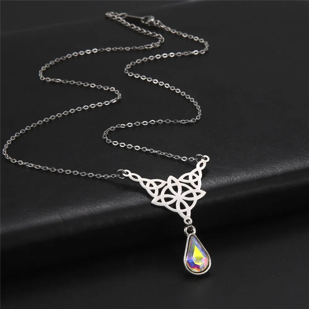 'Eternal Trinity Harmony' Necklace with Crystal drop / Stainless Steel