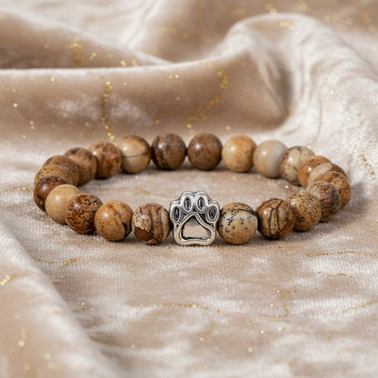 'Pawprints on my Heart' Natural Stone Bracelet
