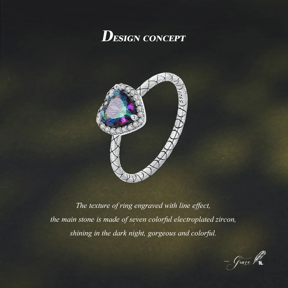 'Radiant Soul' Heart Ring / 925 Sterling Silver