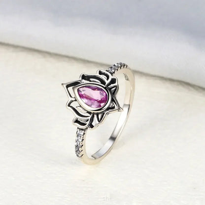 'The Lotus of Light' Adjustable Ring / 925 Sterling Silver