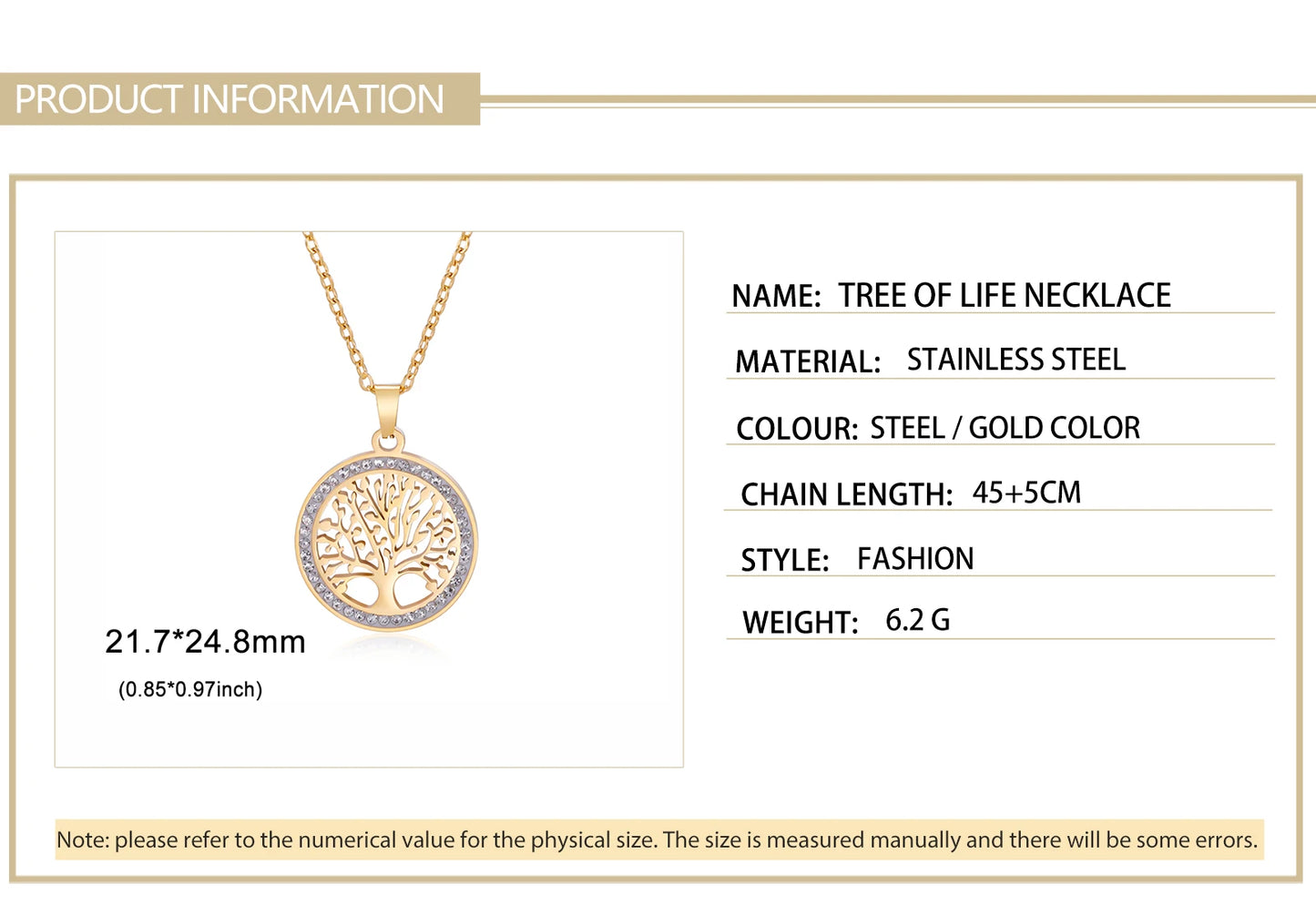 'Eternal Roots' Tree of Life Pendant / Stainless Steel