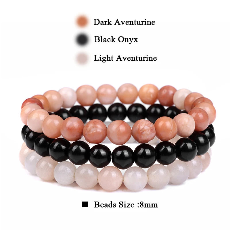 'Harmony Within' Set of 3 Natural Bead Bracelets