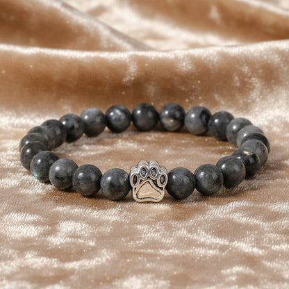 'Pawprints on my Heart' Natural Stone Bracelet