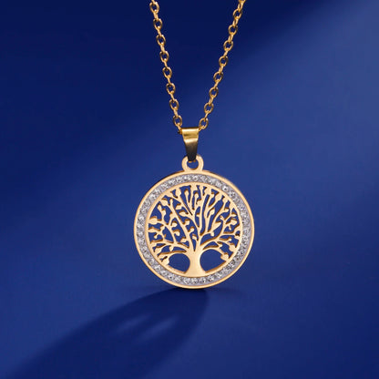 'Eternal Roots' Tree of Life Pendant / Stainless Steel