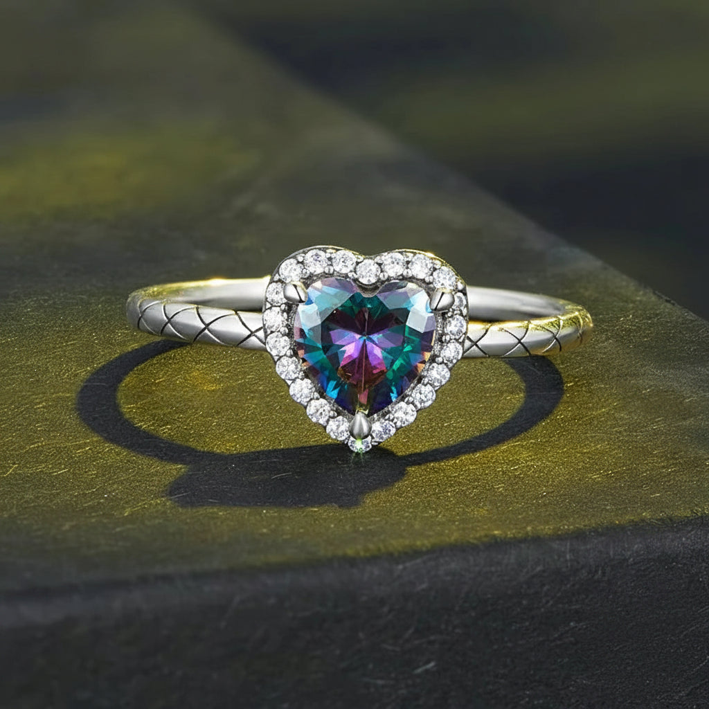 'Radiant Soul' Heart Ring / 925 Sterling Silver