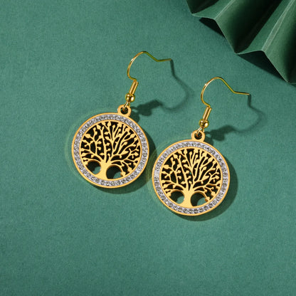 'Eternal Roots' Tree of Life Earrings / Stainless Steel