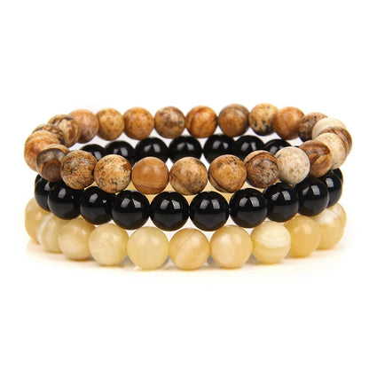 'Harmony Within' Set of 3 Natural Bead Bracelets