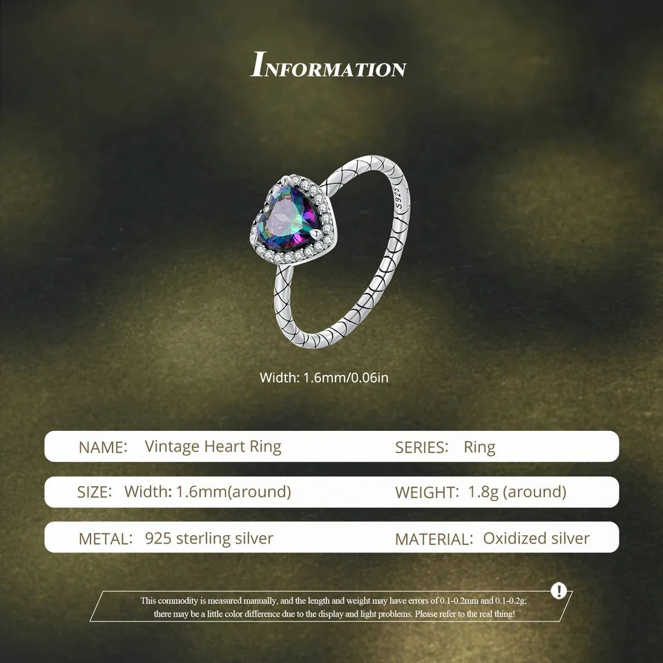 'Radiant Soul' Heart Ring / 925 Sterling Silver