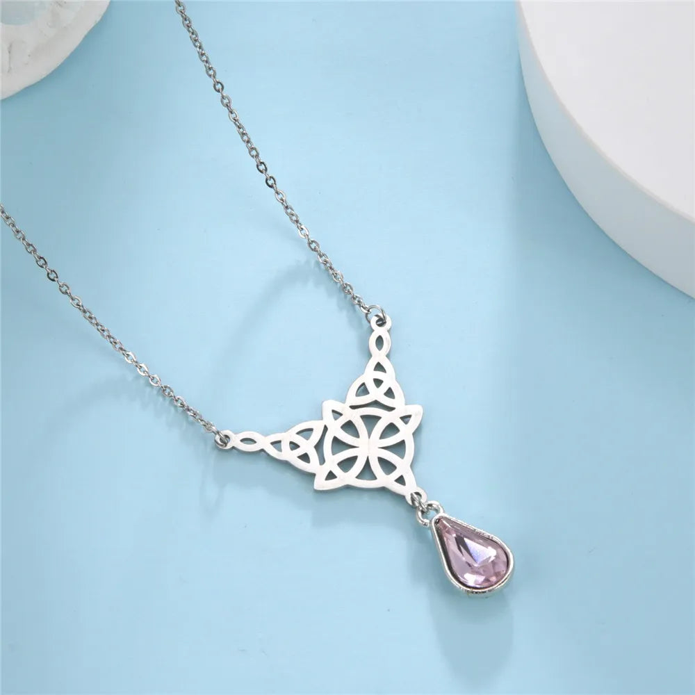 'Eternal Trinity Harmony' Necklace with Crystal drop / Stainless Steel