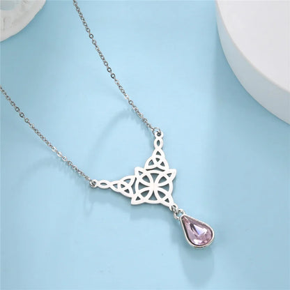 'Eternal Trinity Harmony' Necklace with Crystal drop / Stainless Steel