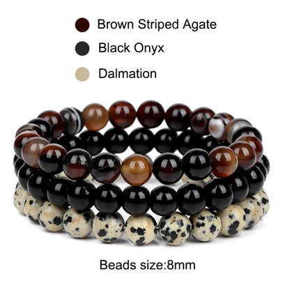 'Harmony Within' Set of 3 Natural Bead Bracelets