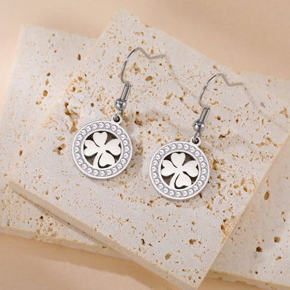 'The Sacred Luck' Four Leaf Clover Earrings / Stainless Steel