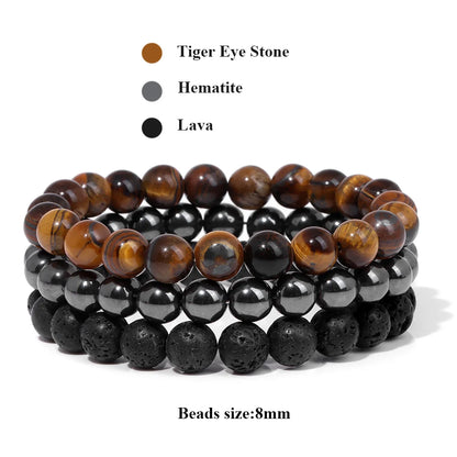 'Harmony Within' Set of 3 Natural Bead Bracelets