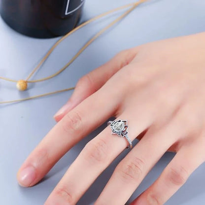 'The Lotus of Light' Adjustable Ring / 925 Sterling Silver