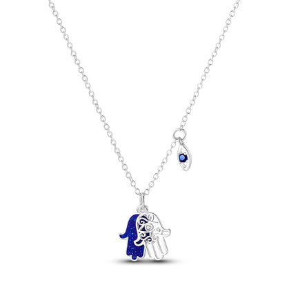 'The Sacred Protection' Hamsa Hand Necklace / 925 Sterling Silver