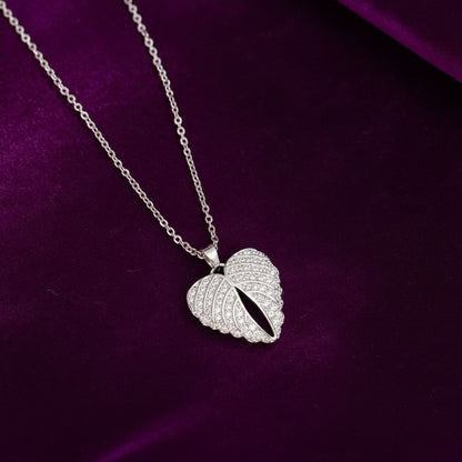 Wings of Grace Necklace / 925 Sterling Silver / Cubic Zirconia