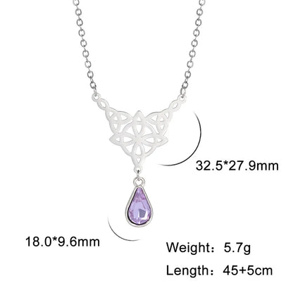 'Eternal Trinity Harmony' Necklace with Crystal drop / Stainless Steel