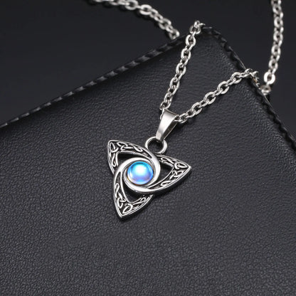 Guided Within Moonstone Celtic Knot Necklace / Stainless Steel