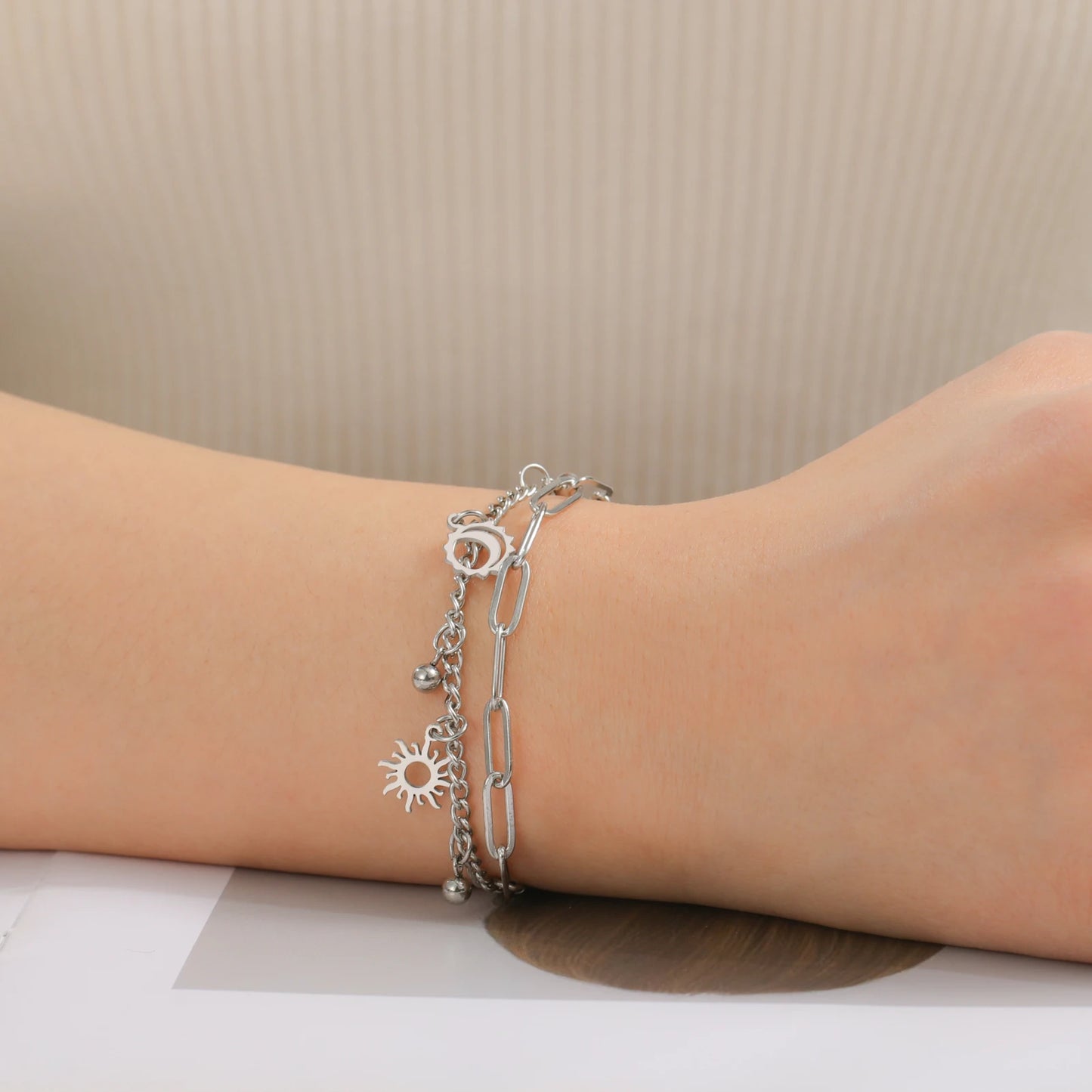 Solar & Luna Harmony Bracelet / Stainless Steel