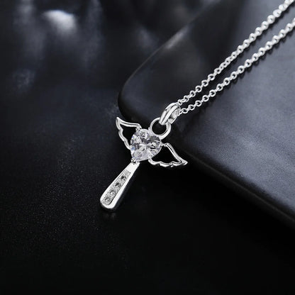 'The Angelic Protection' Heart Necklace / 925 Sterling Silver